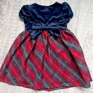 Max Studio Toddler Girl Formal Holiday Dress Blue Red Size 4T Christmas Winter